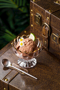 精致巧克力冰淇淋甜点
