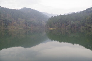 宁静山水湖景图