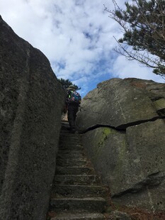 山间石阶穿行于巨石间
