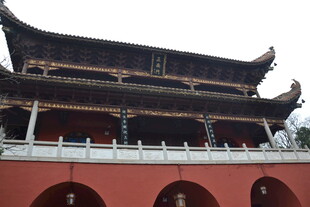衡山中式古建筑城楼景观