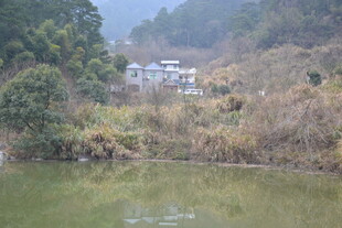 衡山湖畔山村 自然宁静之景