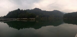 衡山宁静山水湖景倒影画面