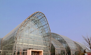 现代玻璃拱形建筑景观