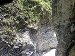 峡谷奇观 岩石绿植相映成趣