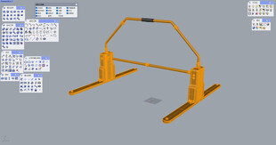 黄色金属停车架模型展示