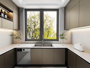 现代简约风厨房室内景象