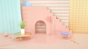 赛博舞台 科技展台 C4D 场