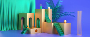 赛博舞台 科技展台 C4D 场