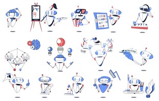 科技办公人物插画元素集