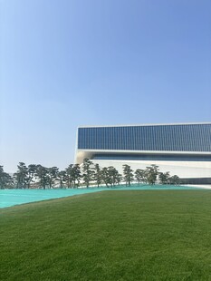 开阔草坪旁的现代建筑