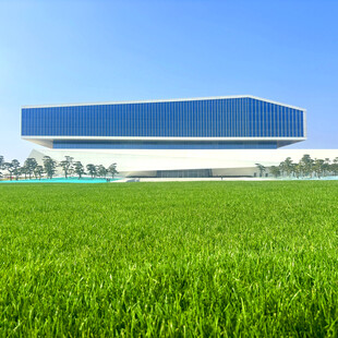 田野旁的现代建筑