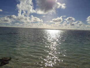 阳光照耀下的宁静海面