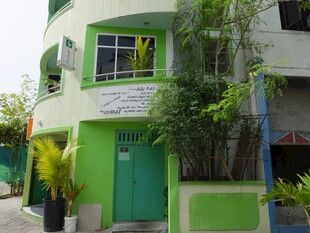 绿色清新的街边建筑