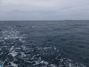 海上航行留下的白色航迹