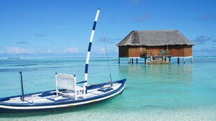 马尔代夫海岛风光与船只