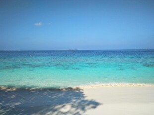 美丽海滨沙滩与清澈海水