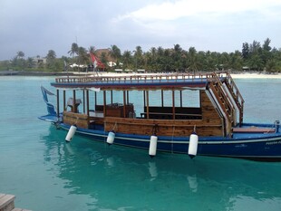 蓝水畔的特色观光游船