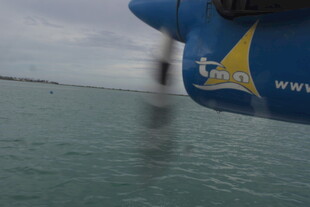 马尔代夫海上飞机局部特写