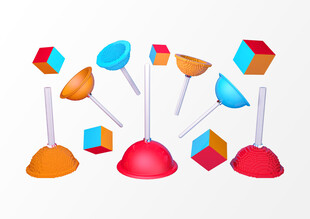 3D 皮搋子  C4D 立体皮