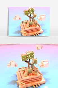 3D 创意场景 C4D 立体场