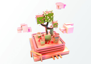 3D 创意场景 C4D 立体场