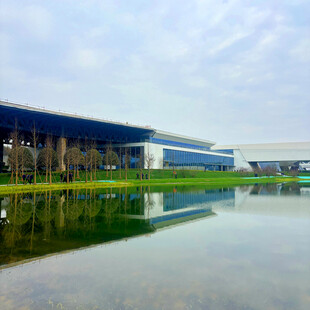 工厂旁的静谧水域