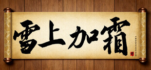雪上加霜中国传统艺术书法展示