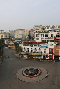 越南城市广场街景俯瞰