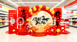 马年新年春节商超美陈