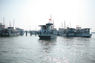 越南港口停泊的多艘渔船