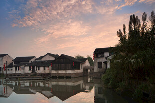 水乡黄昏美景