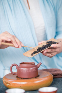 优雅女士演绎传统茶道