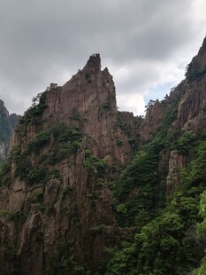 壮丽山峰与葱郁植被景观