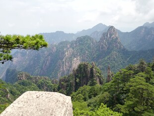 壮丽山景 绿意盎然的峰峦