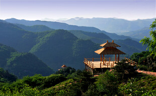 山间亭景 青山翠谷入画