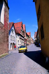 德国欧洲小镇静谧街道景象