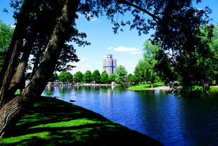 德国湖畔绿树成荫的美丽风光