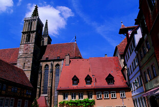 德国欧洲小镇彩色建筑风景