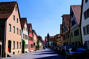 德国欧洲小镇古朴街道风景