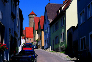 德国欧洲小镇静谧街道景象