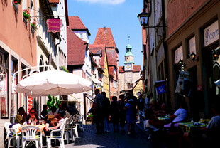 德国欧洲小镇惬意街道风光