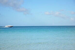碧海蓝天中的海上船只