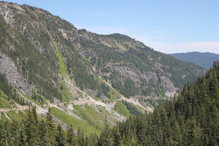 山间公路穿行于葱郁山林