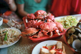 丰盛海鲜美食餐桌盛宴