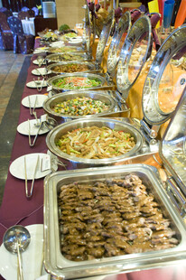 丰盛自助餐美食展示