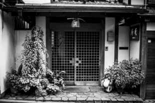 日本日式传统庭院门前景致