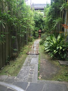 日本幽静竹林小径景观