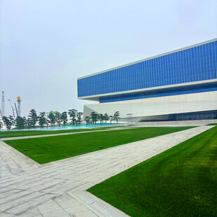 现代建筑与开阔绿地景观