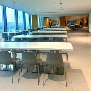 现代办公区域桌椅布局