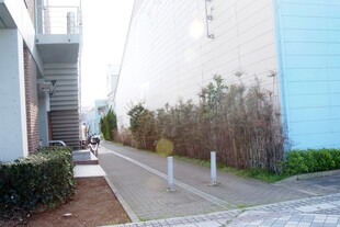 日本现代建筑旁的整洁小路